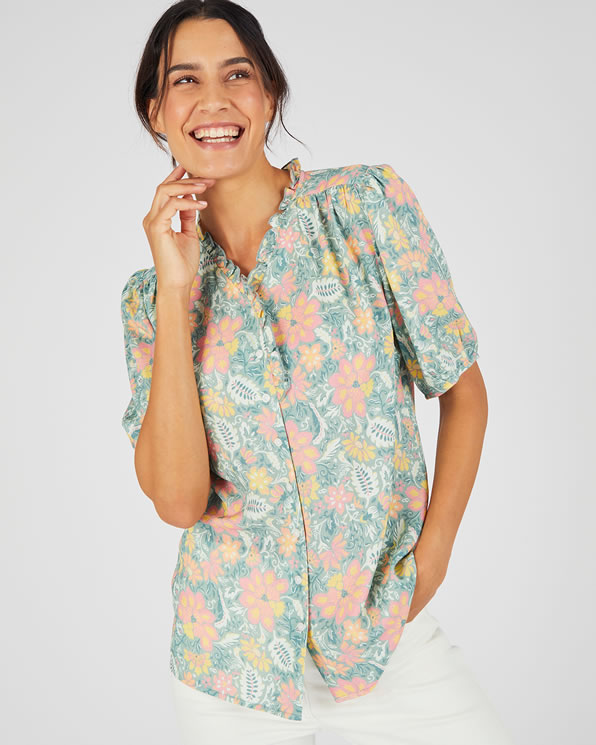 Chemisier tachiste jacquard reliéfé
