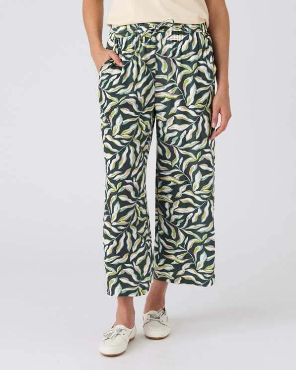 Capri broek crêpe print pull-on