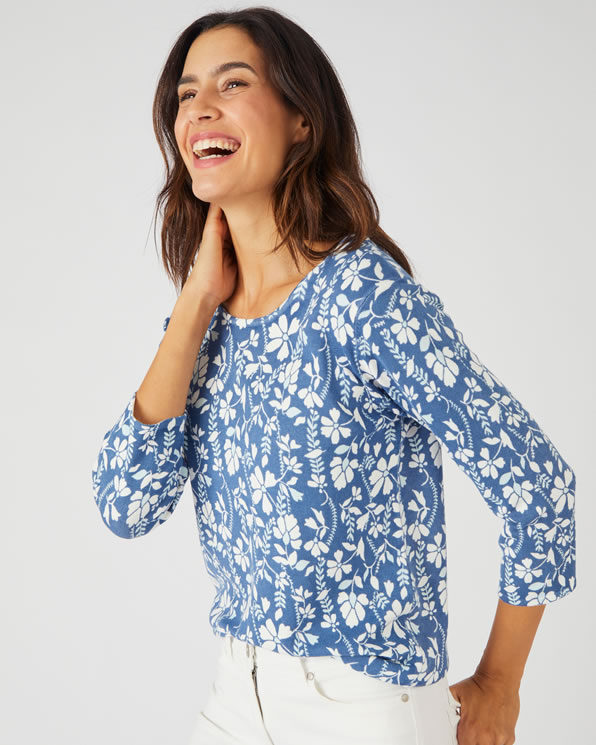 Pull maille fine manches 3/4