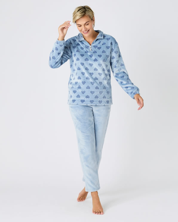 Pyjama fleece reliëf met Thermolactyl-label