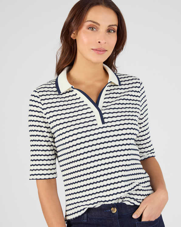 T-shirt pointillé, effen of gestreept