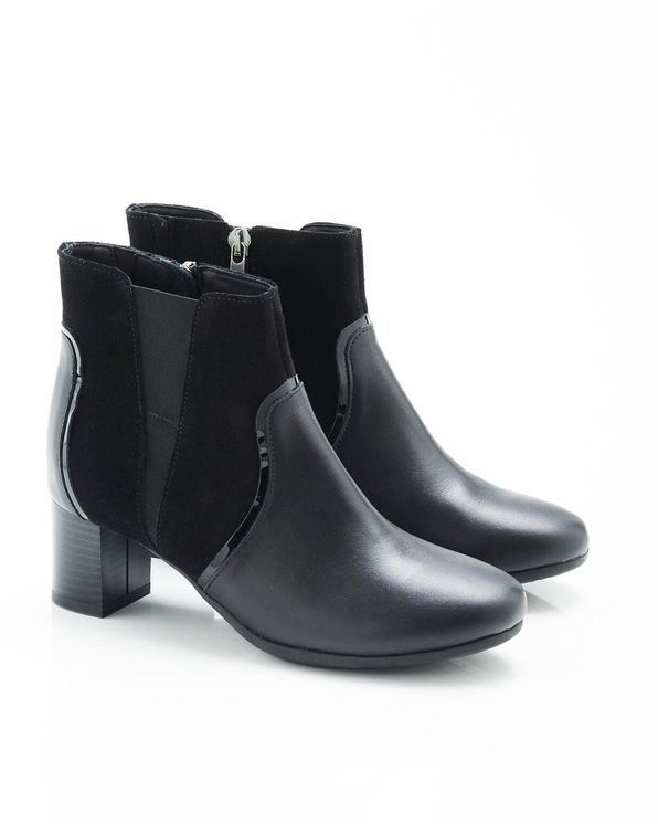 Boots bi-matières cuir vachette