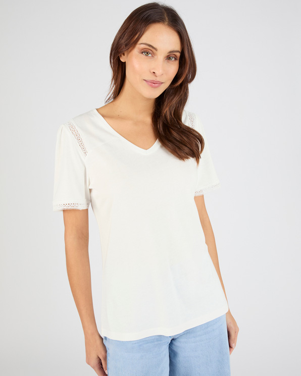 T-shirt détails dentelle