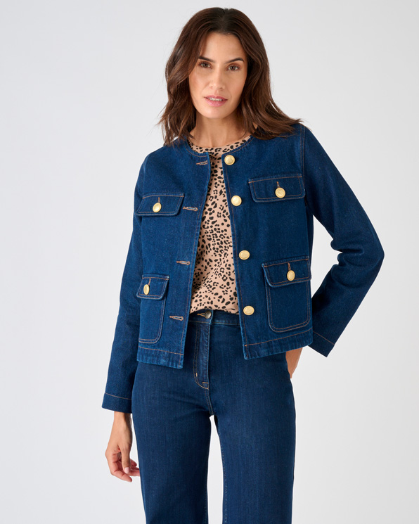 Veste en jean à boutons chic