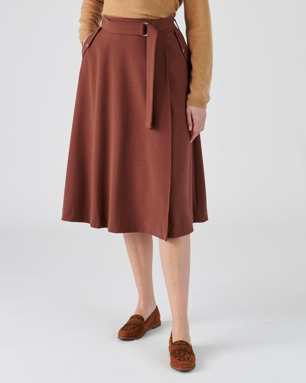 Jupe effet portefeuille en crêpe stretch