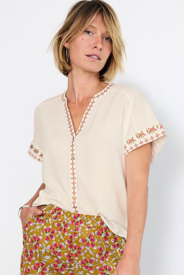 Blouse met broderie