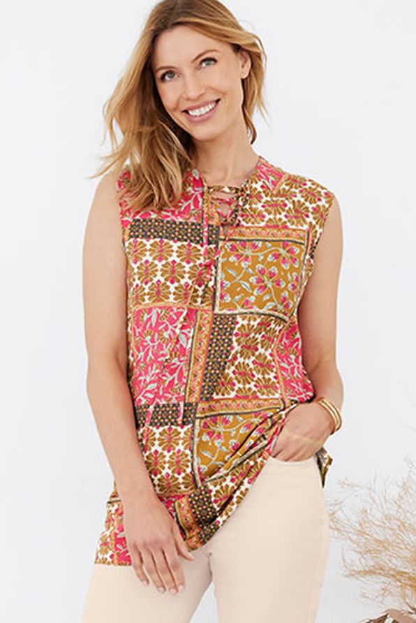 Gebloemde tuniek met patchwork
