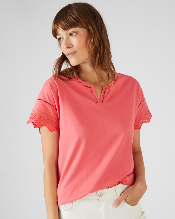 T-shirt broderies anglaises *pur coton