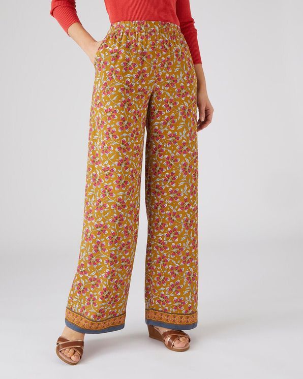 Pantalon large imprim fleuri Pantalons Damart Belgique