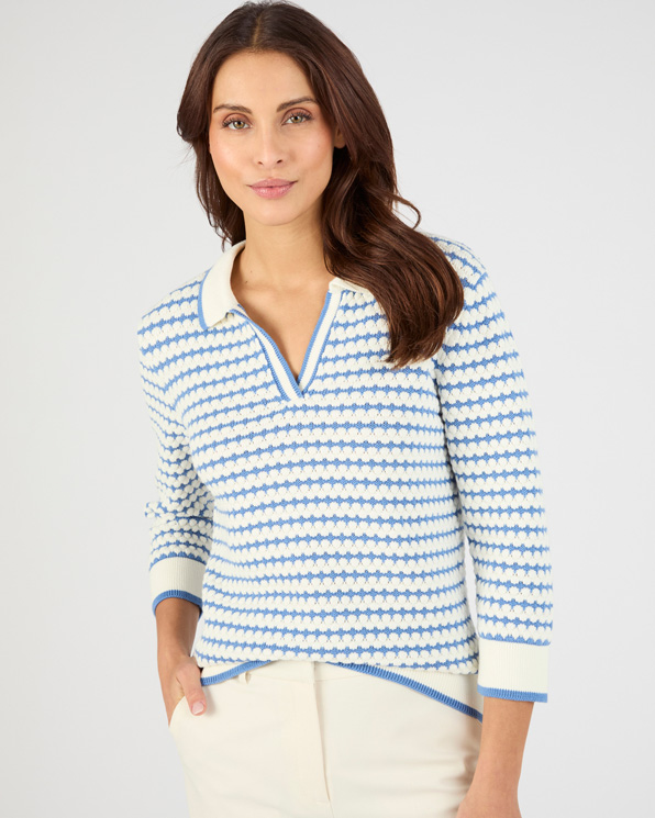 Trui gestreept polokraag