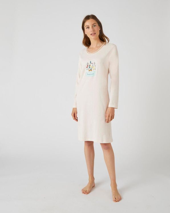 Chemise de nuit Maille jersey pur coton peigné motifs de Noël