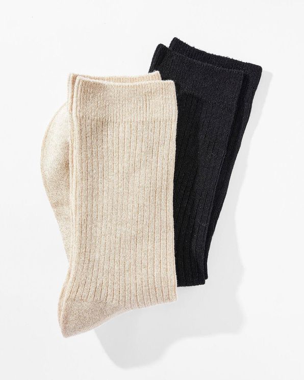 Lot de 2 paires de chaussettes maille côtelée