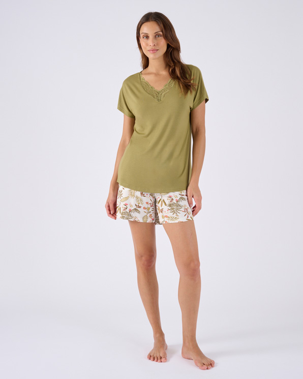 Shortama kanten halslijn