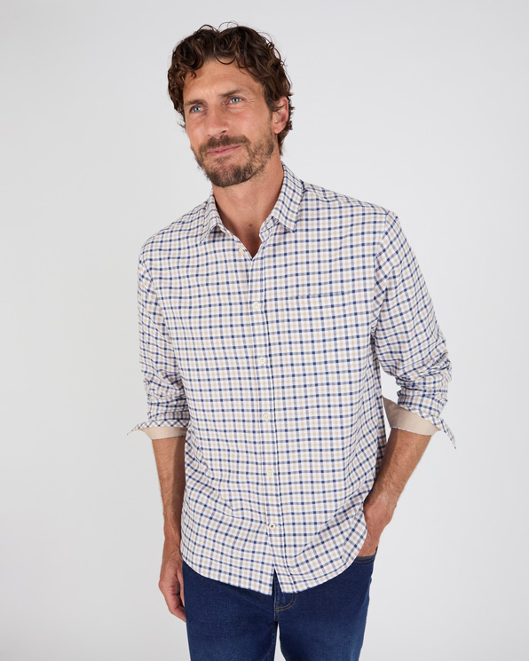 Overhemd lange mouwen kleine ruit