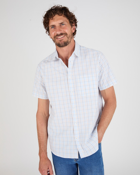 Overhemd korte mouwen kleine ruit