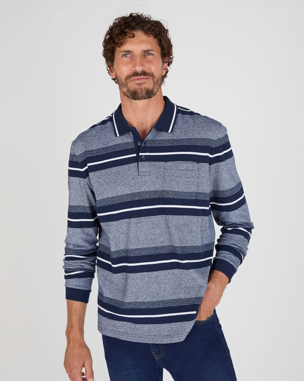 Polo manches longues en maille piquée