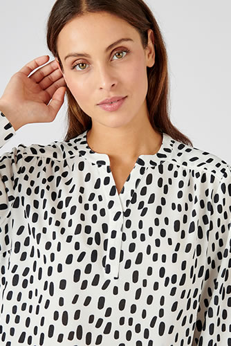 Blouse stretch imprimé taches