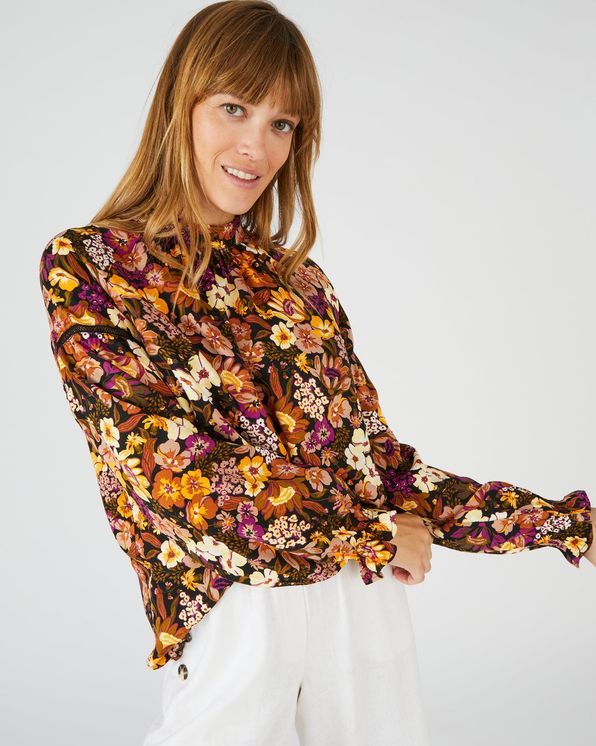 Gebloemde blouse in viscose Lenzing™ EcoVero™
