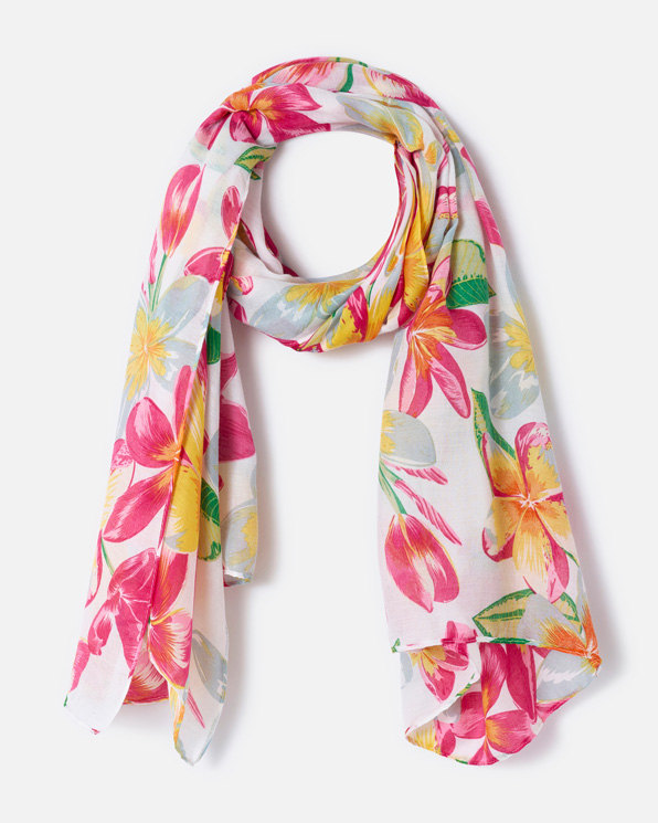 Foulard sjaal voile tropische bloemen.