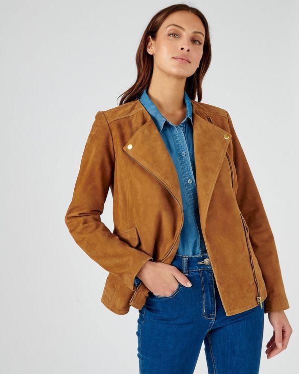 Blouson cuir de chèvre zippé