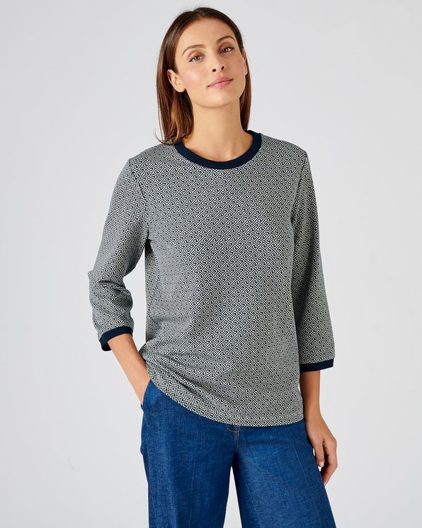 T-shirt in jacquardtricot met stretch