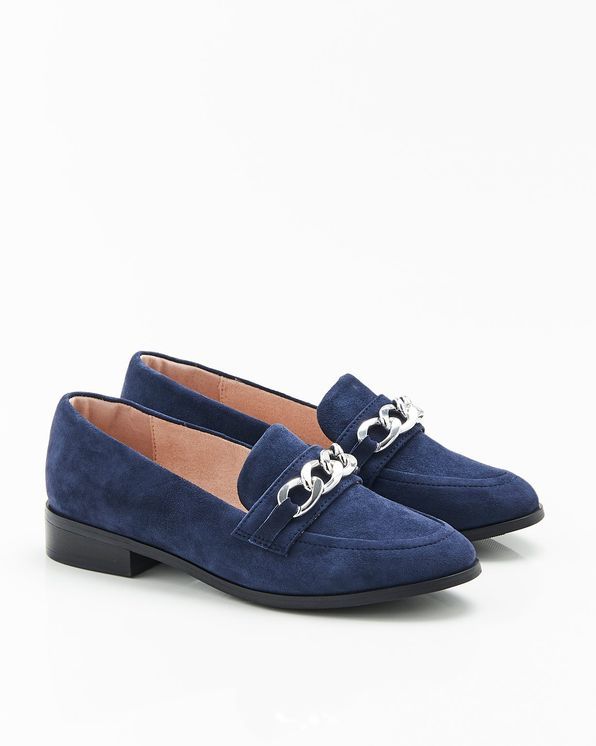 Mocassins croûte de cuir chèvre à boucle