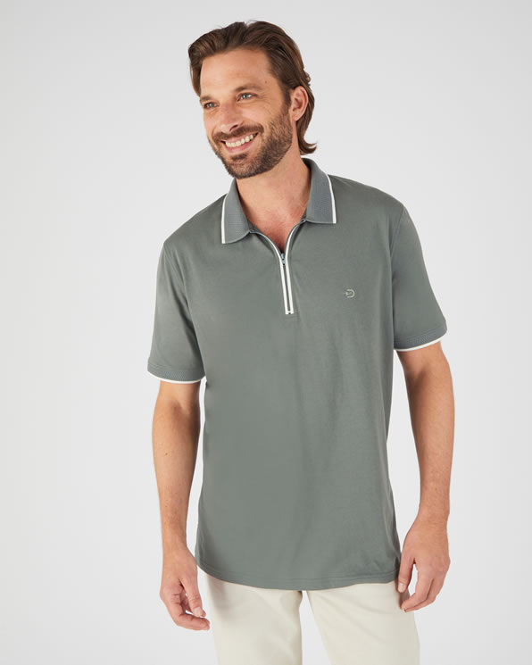 Polo manches courtes à col zippé Climatyl