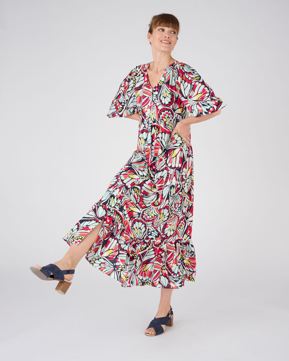 Soepele jurk met print, Climatyl®