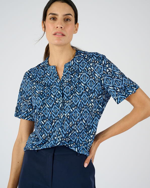 Overhemdblouse stretch crêpe