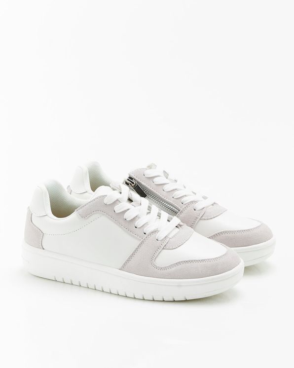 Baskets compensées bicolores cuir vachette Amortyl®