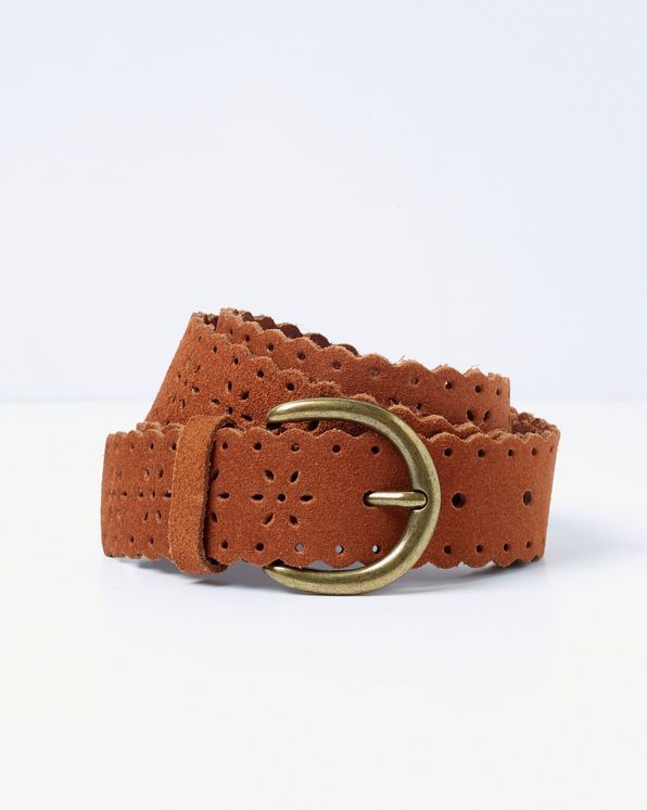 Riem in kalfssplitleder met perforaties