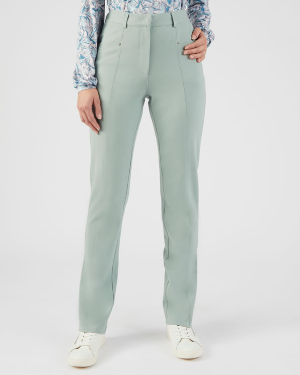 Pantalon En Maille Milano Damart Pour Femme - Coupe Ajustée, Effet Ventre Plat - Tissu Stretch Viscose/polyamide/élasthanne - Taille 36 à 54