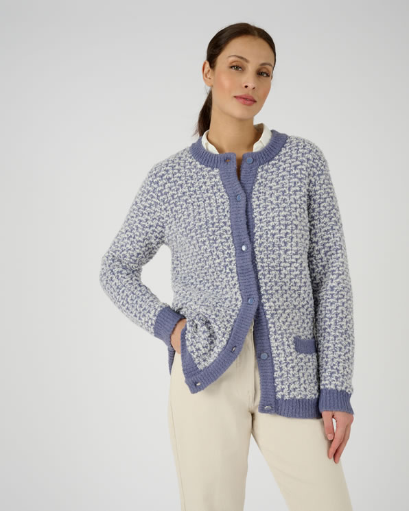 Cardigan maille bouclette laine melangee stretch Pulls et gilets Damart Belgique