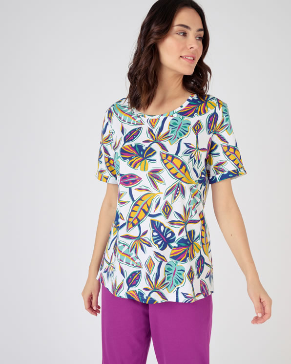 T-shirt pyjama Mix & match maille jersey pur coton peigné