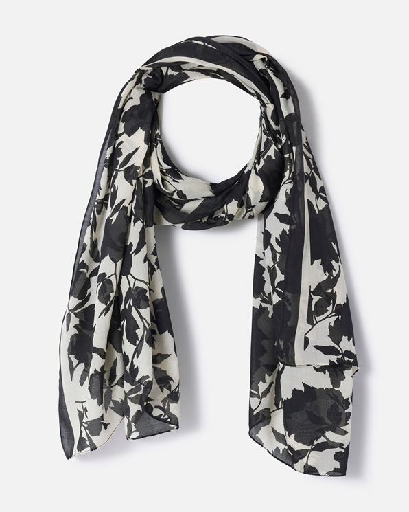 Foulard sjaal contrasterende plantenprint