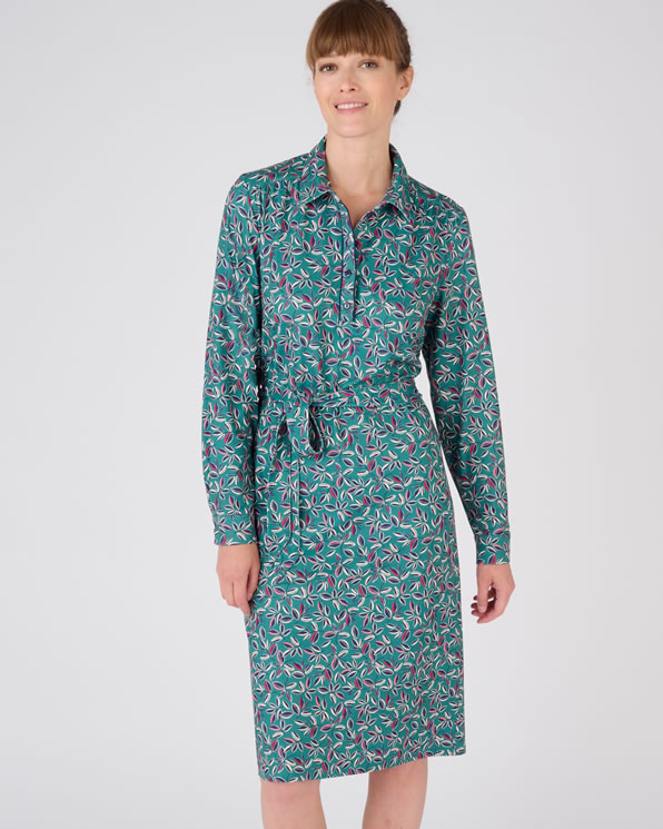 Bedrukte jurk in warm stretchtricot Jurken Damart Belgi