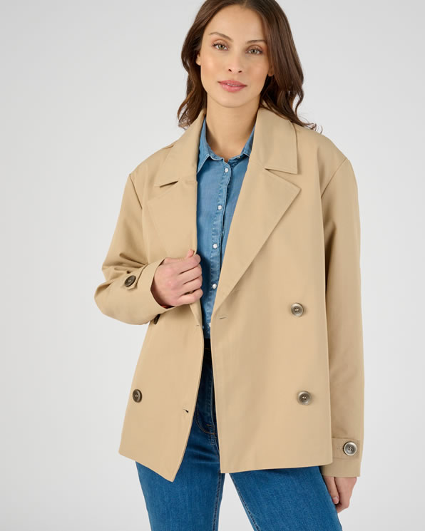 Impermeable court coton melange Manteaux vestes Damart Belgique