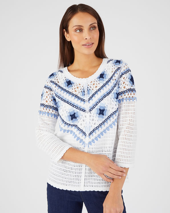 Pull crochet gra