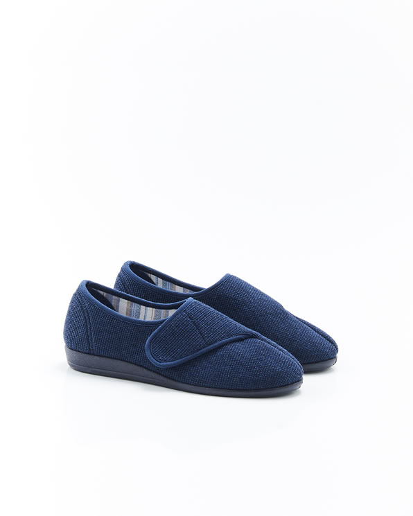 Pantoffels van wafeltricot met kittenband