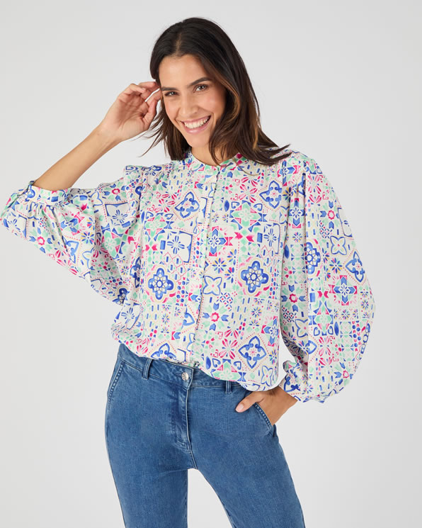 Wijde overhemdblouse Climatyl