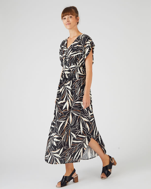 Lange jurk in crepe zuivere viscose Lenzing EcoVero Jurken Damart Belgie