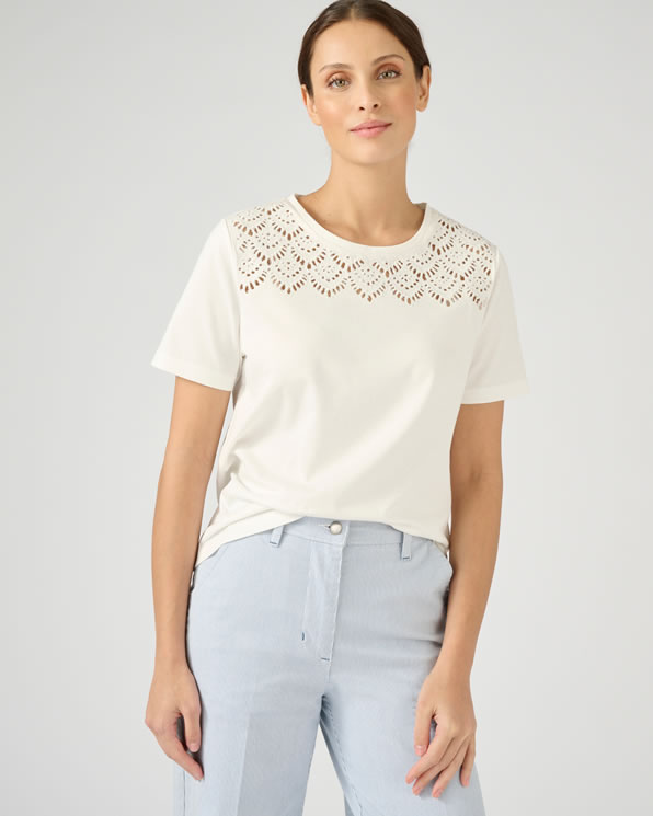 T-shirt brodé pur coton