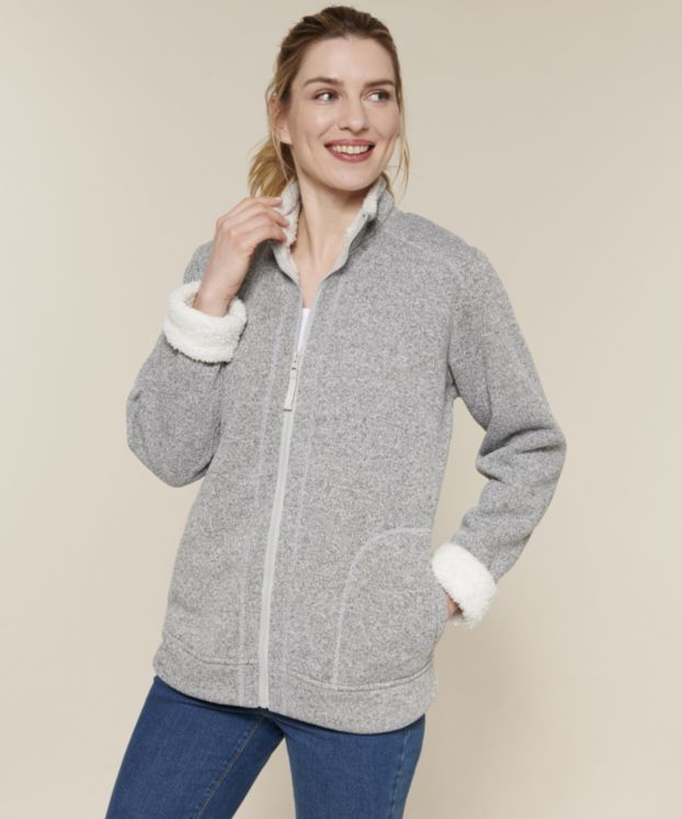 Veste zippée chinée intérieur polaire