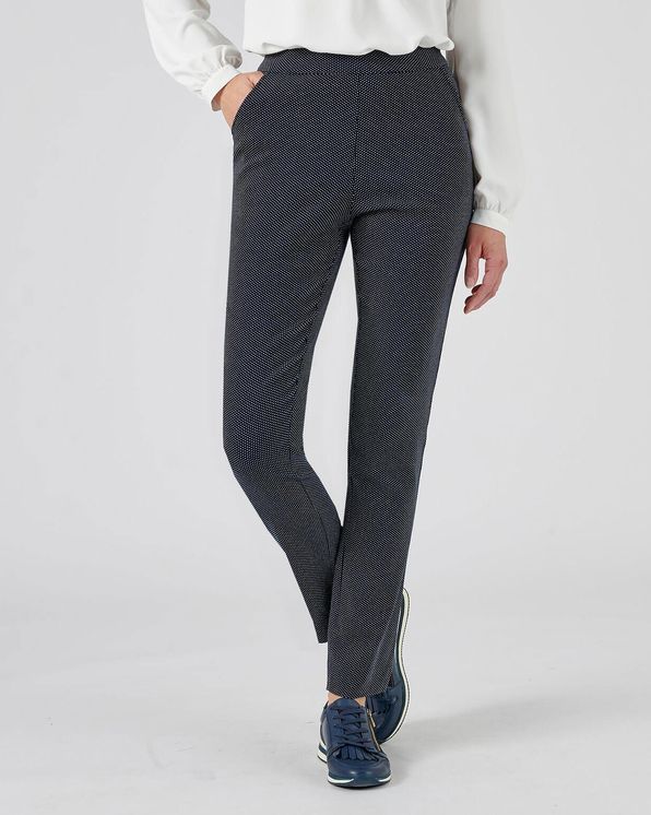 Pull-on broek, soepele jacquard met stipjes