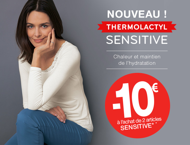 Nouveau ! Thermolactyl Sensitive® : -10€ à l'achat de 2 articles Sensitive