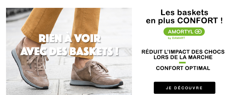 AMORTYL - Les baskets en plus confort : réduit l'impact des chocs lors de la marche, confort optimal - Je découvre