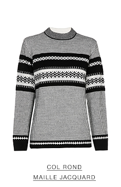 col rond maille jacquard >