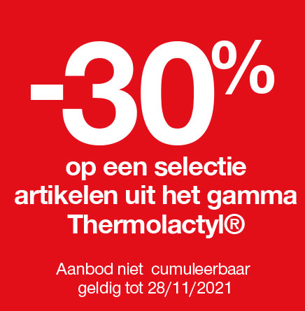 -30% op een selectie artikelen uit het gamma Thermolactyl® - Aanbod niet cumuleerbaar geldig tot 28/11/2021