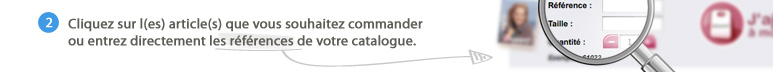 2. Cliquez sur l(es) article(s) que vous souhaitez commander ou entrez directement les références de votre catalogue.